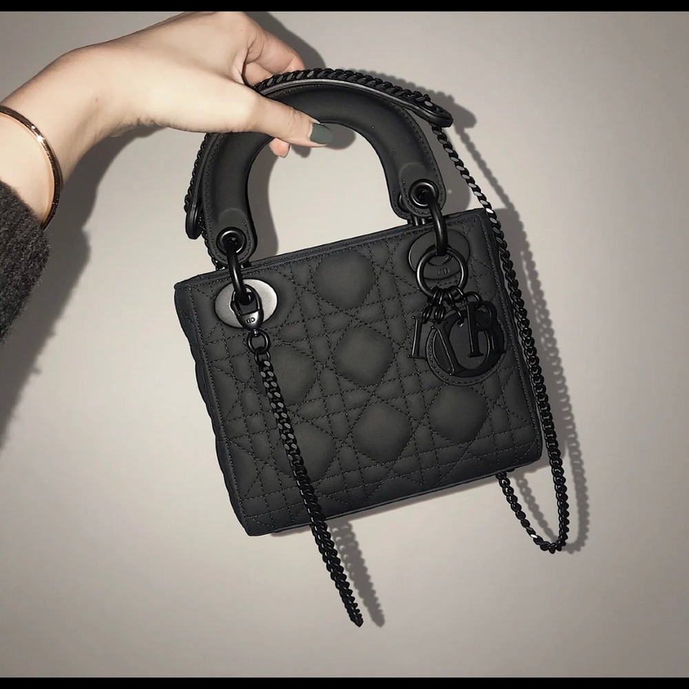 Brand new lady Dior mini ultra black for Sale！